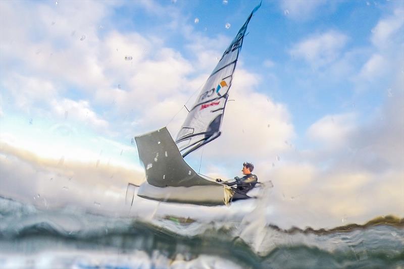 Shooting the new Lennon Racewear Video with Dylan Fletcher & Mike Lennon photo copyright Toby Adamson taken at Hayling Island Sailing Club and featuring the  class