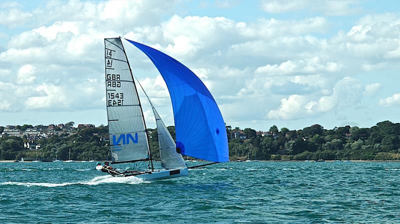 Glen and Sam sail testing in Weymouth Bay - photo © Mike Lennon
