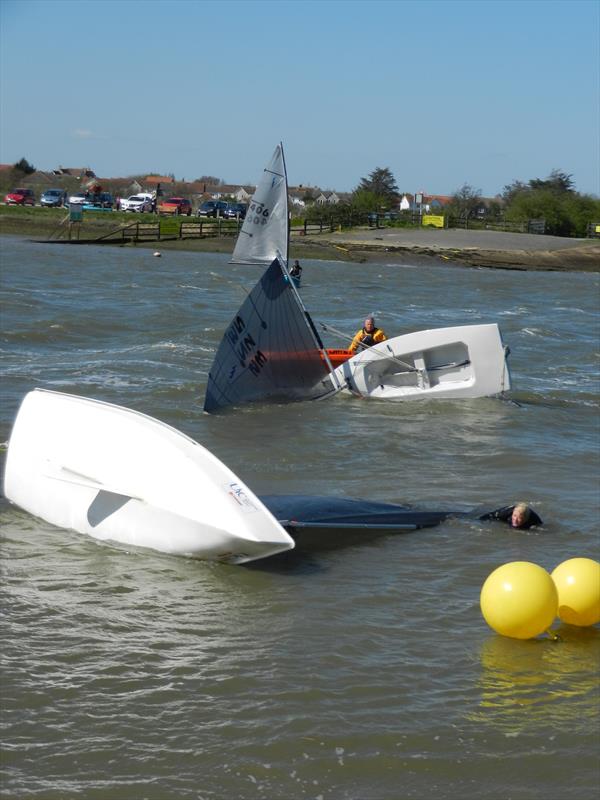 Carnage was never far away during the Lightning open at Up River YC photo copyright Emma Dodd taken at Up River Yacht Club and featuring the Lightning 368 class