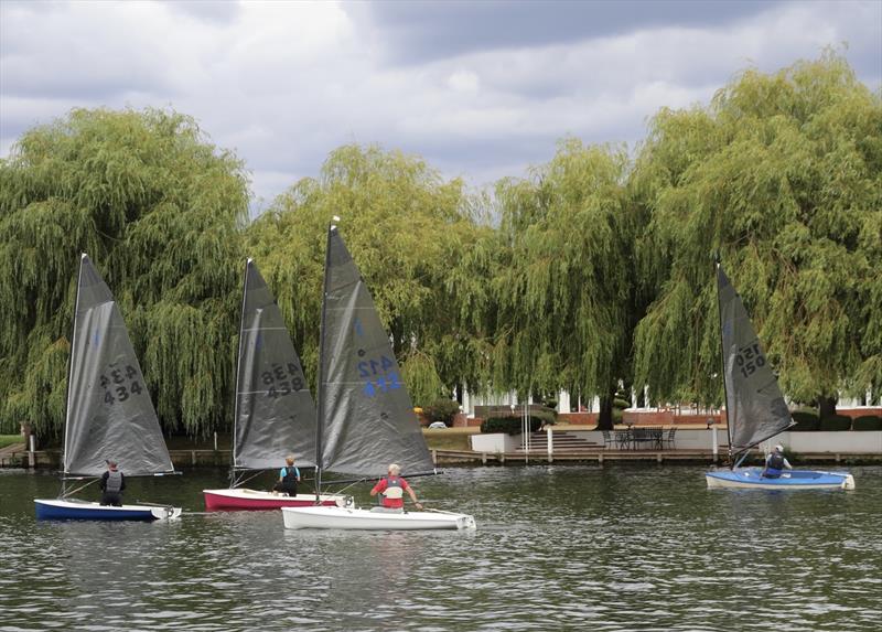 Duncan Cheshire, Caroline Hollier, Clive Evison and Martin Evans fighting in out during the Noble Marine Insurance Lightning 368 Travellers at Cookham Reach photo copyright Elaine Gildon taken at Cookham Reach Sailing Club and featuring the Lightning 368 class