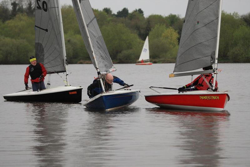 Bryn before he nearly sank during the Lightning 368 Open at Winsford Flash photo copyright Adrian Hollier taken at Winsford Flash Sailing Club and featuring the Lightning 368 class