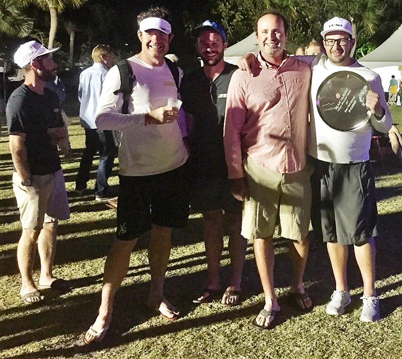 Drew Wierda (pictured right with trophy) and team XS Energy collected a Bacardi trophy for winning the first day at Miami M32 Winter Series Event 3 photo copyright M32 Series taken at  and featuring the M32 class