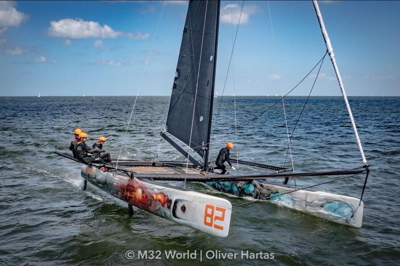 Team Leeloo with skipper Harold Vermeulen in Medemblik photo copyright Oliver Hartas / M32 World taken at  and featuring the M32 class