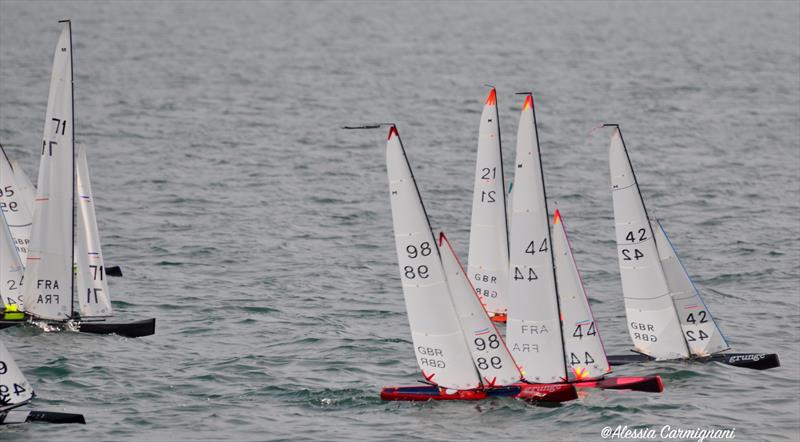GBR 42 Brad Gibson leads the pack during the IRSA Marblehead World Championship at Lake Garda photo copyright Alessia Carmignani taken at  and featuring the Marblehead class