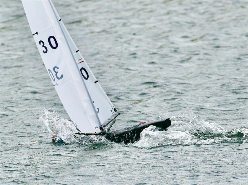 2021 M&S District Marblehead Championship - GAMES 5: Peter Jackson's UPSTART 30 right on the edge! photo copyright Gillian Pearson taken at Guildford Model Yacht Club and featuring the Marblehead class
