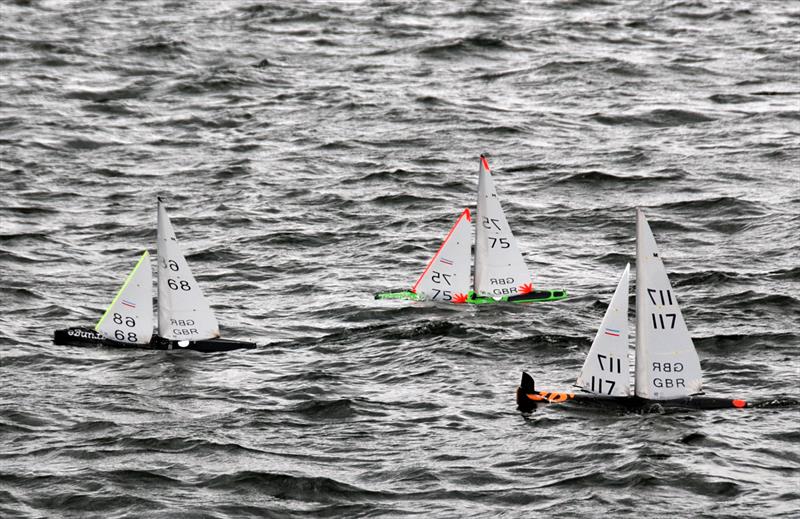 Austin Guerrier (68) leading the fleet and being chased by Tony & Roger during MYA Marblehead Ranking 3 & 4 at Datchet Water  photo copyright Keith Parrott taken at Datchet Water Radio Sailing Club and featuring the Marblehead class