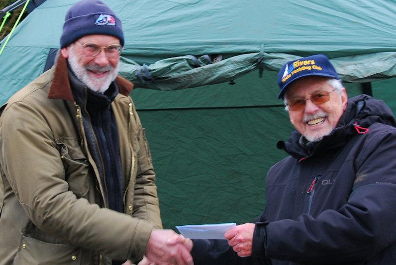 RO John Male (R) presents the runner-up prize to Barrie Martin - M&S District Marblehead Championship & GAMES 2 at Three Rivers  photo copyright Roger Stollery taken at Three Rivers Radio Yachting Club and featuring the Marblehead class