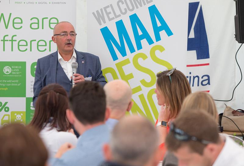 David Pougher speaks at the MAA Press Lunch photo copyright MAA taken at  and featuring the Marine Industry class