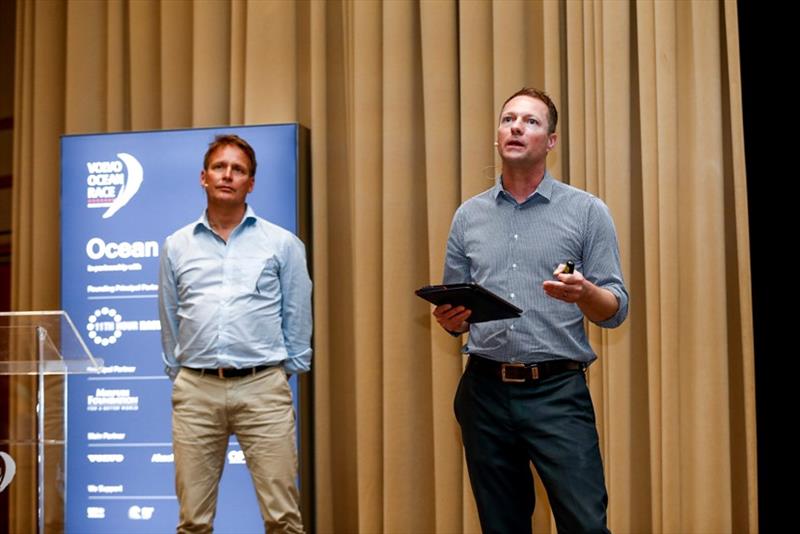 Cape Town stopover. Niklas Kilberg and Dr Toste Tanhua during the Ocean Summit. 07 December, 2017 photo copyright Pedro Martinez / Volvo Ocean Race taken at  and featuring the Marine Industry class