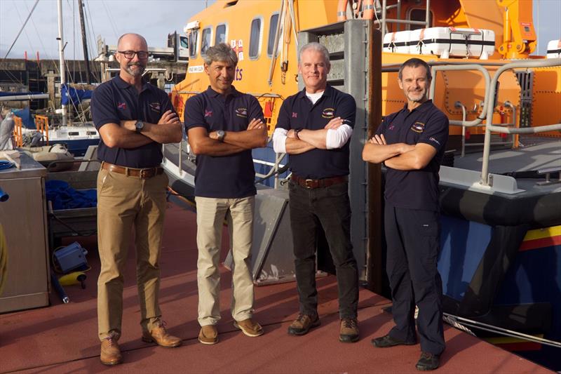 HM Coastguard helicopter crew from Newquay. (L-R) Carlton Real, Debdash Bhattacharya, Mark Coupland and Jason Bibby photo copyright Phil Monckton taken at  and featuring the Marine Industry class