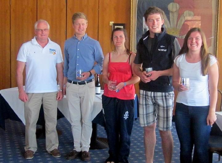 Varsity Match Racing at the Royal Southern: The Oxford Seconds team with their prizes (Oliver Granville, Kathryn Twemlow, Bramwell Blower, Glen Gowers) photo copyright Anthony Butler taken at Royal Southern Yacht Club and featuring the Match Racing class