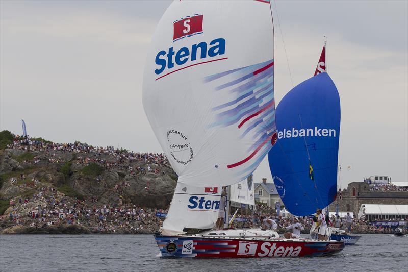 Bjorn Hansen heading downwind in the Finals of Stena Match Cup Sweden photo copyright Ian Roman / AWMR taken at  and featuring the Match Racing class