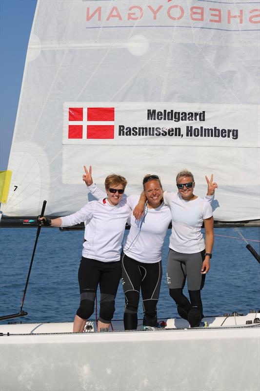 Lotte Meldgaard Pedersen, Josefine Boel Rasmussen and Malin Holmberg, winners of the Buddy Melges Challenge, the fourth and penultimate stage of the 2014 WIM Series photo copyright Isao Toyama taken at  and featuring the Match Racing class
