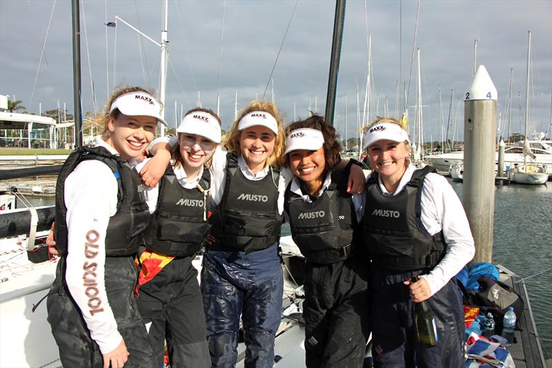 Alice Tarnawski, Milly Bennett, Chelsea Connor, Seldon Coverntry and Jess Russel win the Australian Women's Match Racing Championship photo copyright Stephen Collopy / RPAYC taken at Royal Prince Alfred Yacht Club and featuring the Match Racing class