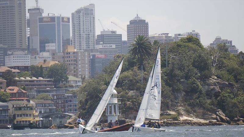 Match racing off Bradley's Head during the Hardy Cup Match Racing in Sydney photo copyright RSYS taken at Royal Sydney Yacht Squadron and featuring the Match Racing class