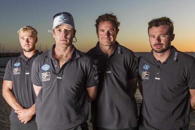 Team GAC Pindar in Fremantle (from left to right Brad Farrand, Ian Williams, Mark Bulkeley, Garth Ellingham) photo copyright World Match Racing Tour taken at  and featuring the Match Racing class
