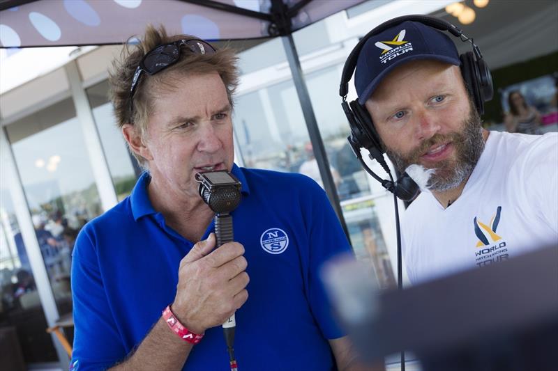 Ken Read & Simon Shaw commentate on day 3 at World Match Racing Tour Newport photo copyright Ian Roman / WMRT taken at Sail Newport and featuring the Match Racing class
