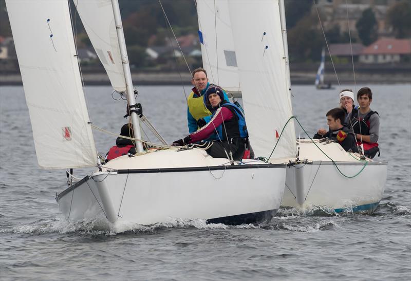 RNCYC (Mark Greenhalgh) and Aberdeen (Ailsa Muskett) at the Ceilidh Cup and Scottish Student Sailing Match Racing Championship - photo © Neill Ross / www.neillrossphoto.co.uk
