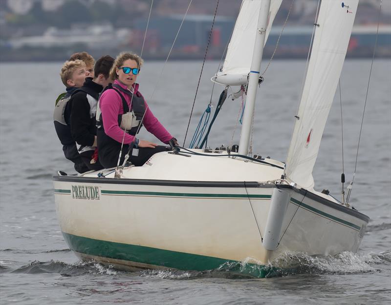 University of Edinburgh (helmed by Alex Ekström, crew Archie Chitty, Suzy Peters, Ross Slater) at the Ceilidh Cup and Scottish Student Sailing Match Racing Championship - photo © Neill Ross / www.neillrossphoto.co.uk