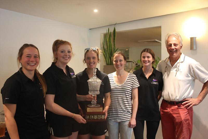 Clare Costanzo and her RPAYC team with Tony Hearder at presentation during the CYCA Youth Sailing Academy's Marinassess Women's Match Racing Regatta photo copyright Nick Fondas taken at Cruising Yacht Club of Australia and featuring the Match Racing class