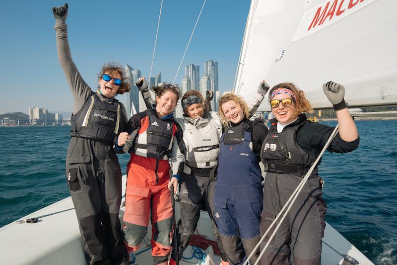 2017 Busan Cup Winners - Team Mac: Bethan Carden, Lucy Macgregor (skipper), Charlotte Lawrence, Imogen Stanley, and Rosie Watkins photo copyright Kim Wolf / Busan Cup taken at  and featuring the Match Racing class