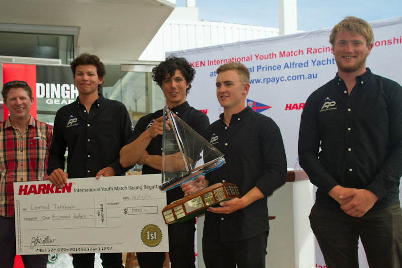 Grant Pellew with the winning Pacific Racing Team at the Harken International Youth Match Racing Championship - photo © RPAYC