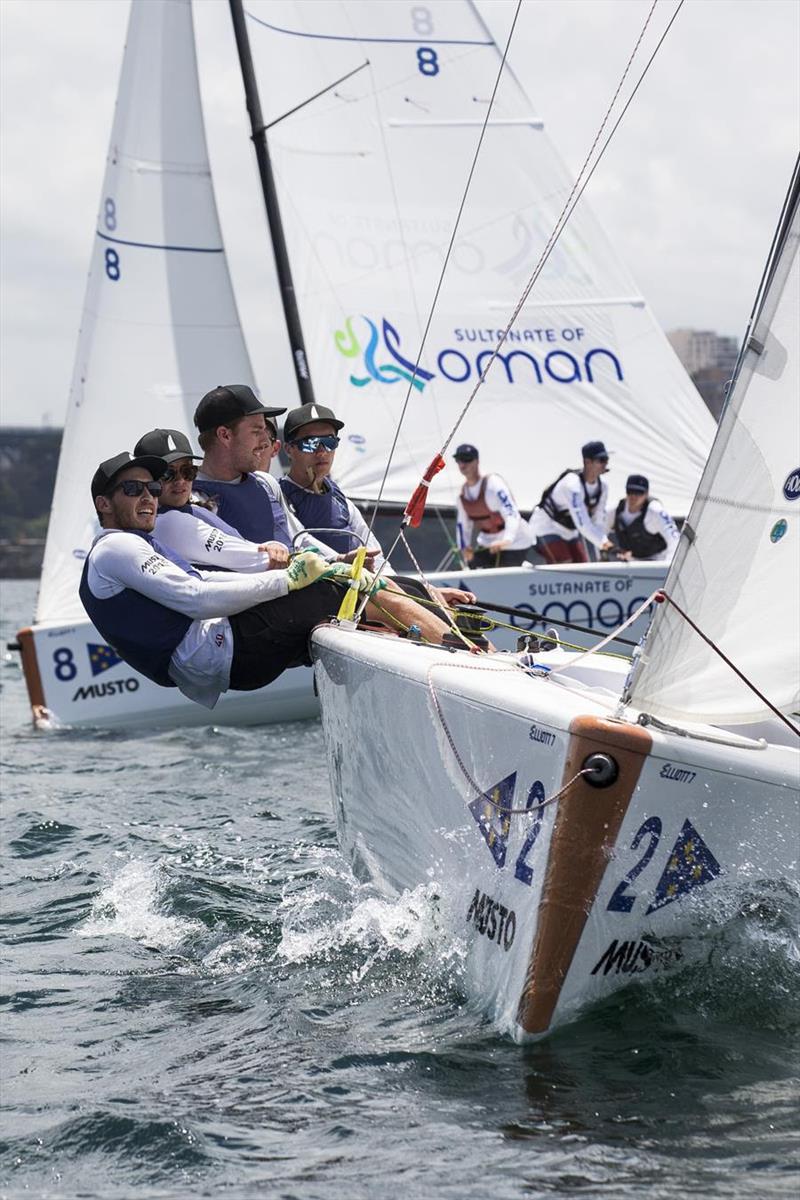 Day 1 of the Musto International Youth Match Racing Championship photo copyright Andrea Francolini taken at Cruising Yacht Club of Australia and featuring the Match Racing class