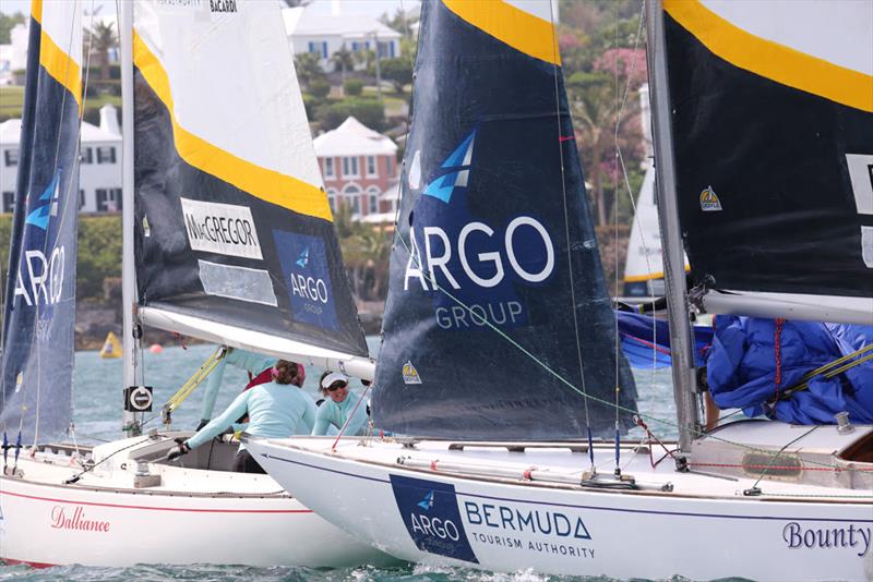 Lucy MacGregor keeps a close eye on Chris Poole's bow - 2018 Argo Group Gold Cup - Day 2 - photo © Charles Anderson / RBYC