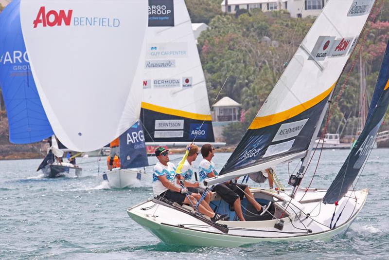 Joachim Aschenbrenner and crew work upwind - 2018 Argo Group Gold Cup - Day 2 photo copyright Charles Anderson / RBYC taken at Royal Bermuda Yacht Club and featuring the Match Racing class