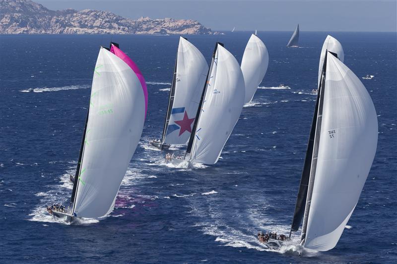 Mini Maxi fleet in strong competition during the 2014 Maxi Yacht Rolex Cup photo copyright Rolex / Carlo Borlenghi taken at Yacht Club Costa Smeralda and featuring the Maxi 72 Class class