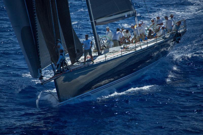 Hap Fauth at the helm of Bella Mente in the RORC Caribbean 600 photo copyright RORC / ELWJ Photography taken at Antigua Yacht Club and featuring the Maxi 72 Class class