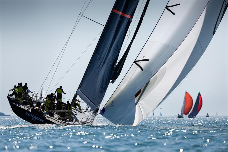 Peter Morton's Maxi 72 Notorious during the RORC Cowes – Dinard – St Malo Race - photo © Paul Wyeth / RORC