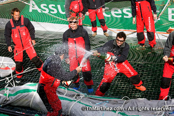 Groupama 3 sets a new Jules Verne Trophy record photo copyright TH Martinez / Sea&Co / www.thmartinez.com taken at  and featuring the Maxi Cat class