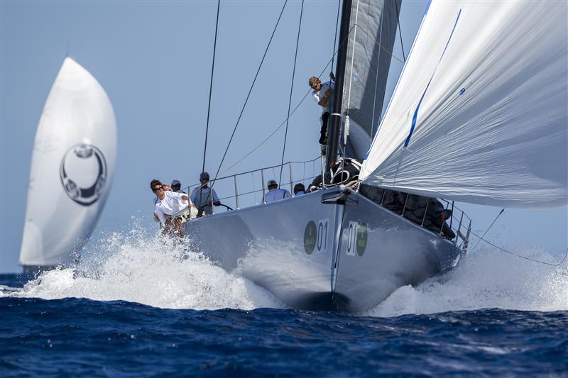 'Alegre' sailing downwind to defend her leadership on day 2 of the Maxi Yacht Rolex Cup - photo © Carlo Borlenghi / Rolex