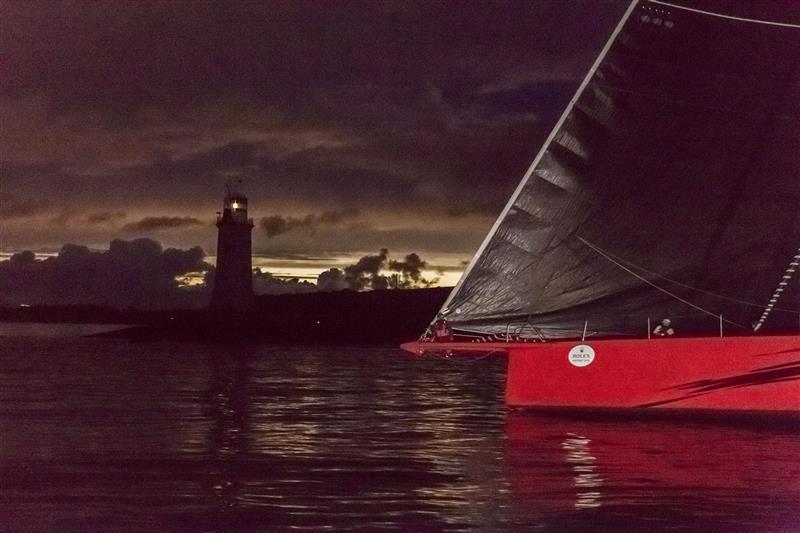 Monohull line honours for Comanche in the Rolex Fastnet Race photo copyright Rolex / Kurt Arrigo taken at  and featuring the Maxi class