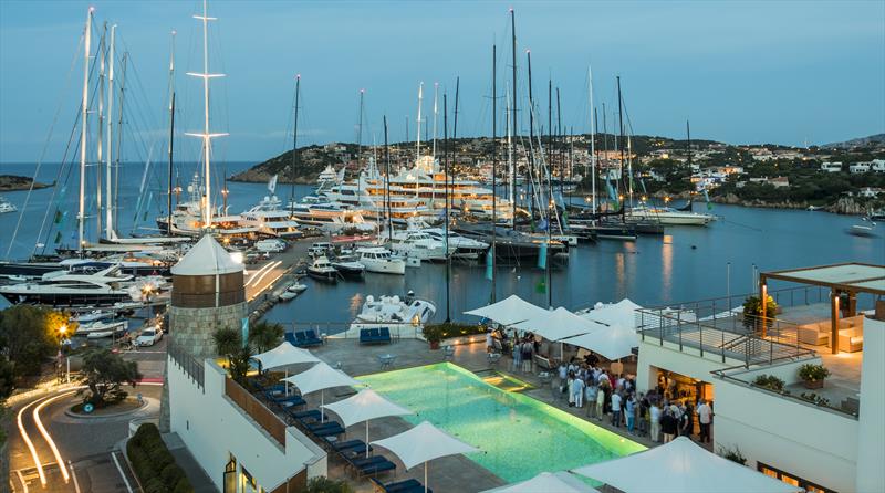 Last night's official Welcome Party to the Maxi Yacht Rolex Cup, held on the magnificent terrace of the Yacht Club Costa Smeralda photo copyright Rolex / Carlo Borlenghi taken at Yacht Club Costa Smeralda and featuring the Maxi class