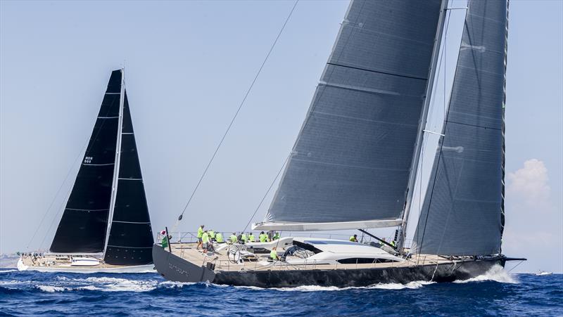 Kim Schindelhauer's 33m Winwin scored a final race win to claim the Super Maxi class prize at the Maxi Yacht Rolex Cup photo copyright Carlo Borlenghi / Rolex taken at Yacht Club Costa Smeralda and featuring the Maxi class