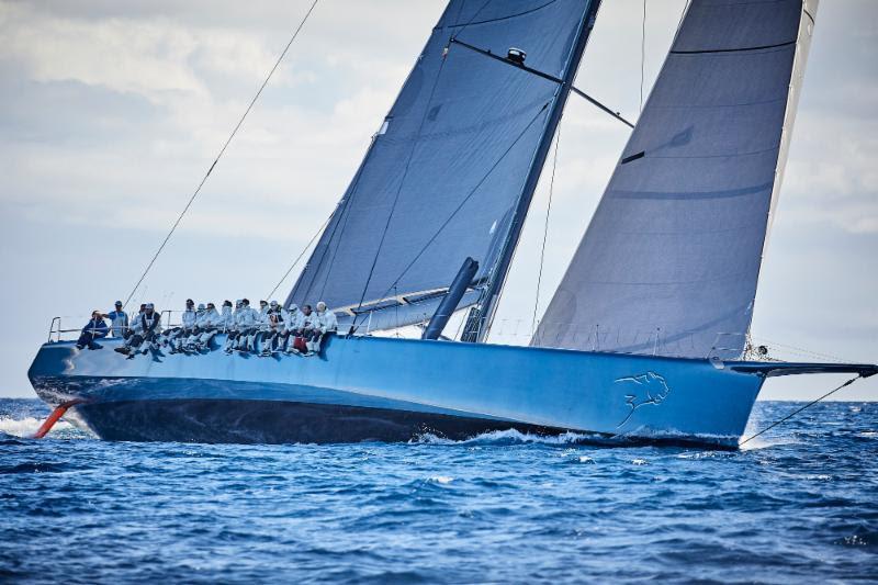 Leading the IRC fleet across to Grenada, Mike Slade's record-breaking Leopard 3 in the RORC Transatlantic Race photo copyright RORC / James Mitchell taken at  and featuring the Maxi class