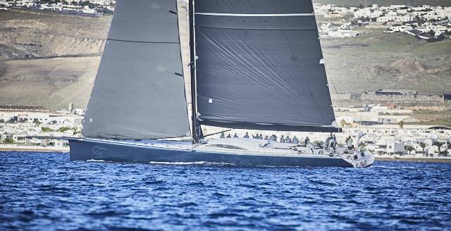 Leopard at the start of the RORC Transatlantic Race from Marina Lanzarote photo copyright RORC / James Mitchell taken at Royal Ocean Racing Club and featuring the Maxi class