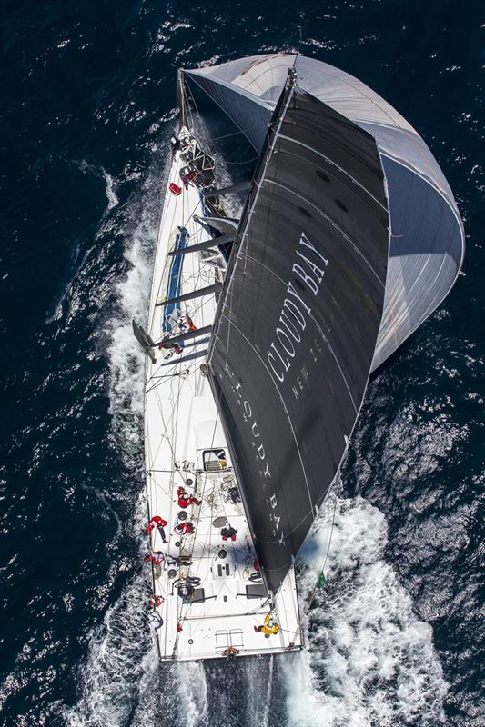 Beau Geste downwind during the Rolex Sydney Hobart Yacht Race photo copyright Andrea Francolini taken at Cruising Yacht Club of Australia and featuring the Maxi class