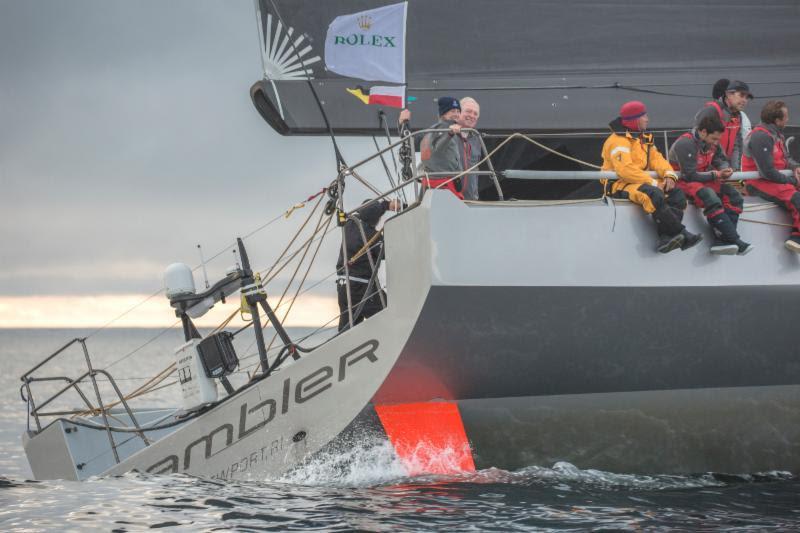 Rambler narrowly missed out on line honours in the 2015 Rolex Fastnet Race photo copyright Rolex / Daniel Forster taken at Royal Ocean Racing Club and featuring the Maxi class