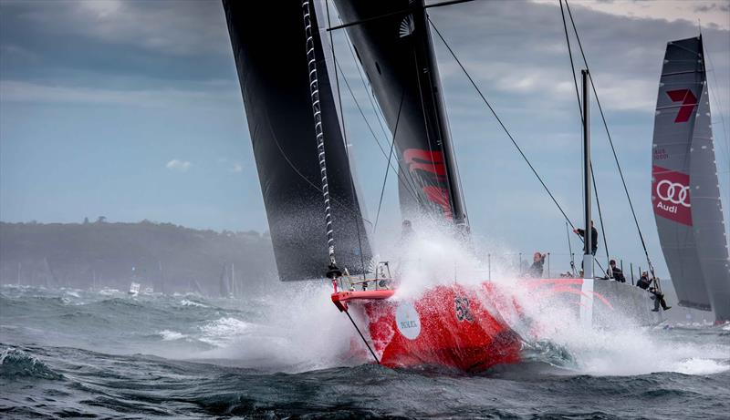 Comanche bolts as Wild Oats XI gives chase during the Rolex Sydney Hobart Yacht Race photo copyright Rolex / Kurt Arrig taken at Cruising Yacht Club of Australia and featuring the Maxi class