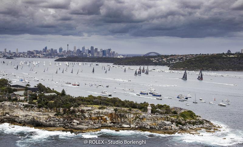 2017 Rolex Sydney Hobart Yacht Race start, Sydney Australia photo copyright Carlo Borlenghi taken at Cruising Yacht Club of Australia and featuring the Maxi class