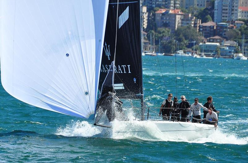 Maserati under kite on day 1 of MC38 Summer Series Championship Act 2 in Sydney photo copyright Bob Fowler taken at Royal Sydney Yacht Squadron and featuring the MC38 class