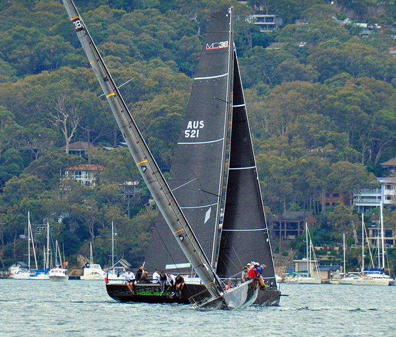MC38 Winter Series Act 3 day 1 in Pittwater - Easy Tiger and Hooligan behind photo copyright Bob Fowler taken at Royal Prince Alfred Yacht Club and featuring the MC38 class