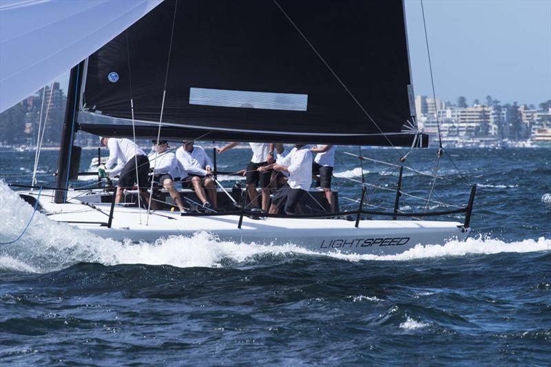 Stephen Barlow's Lightspeed in fast mode at the 40th Sydney Short Ocean Racing Championship photo copyright Margaret Fraser-Martin taken at Middle Harbour Yacht Club and featuring the MC38 class