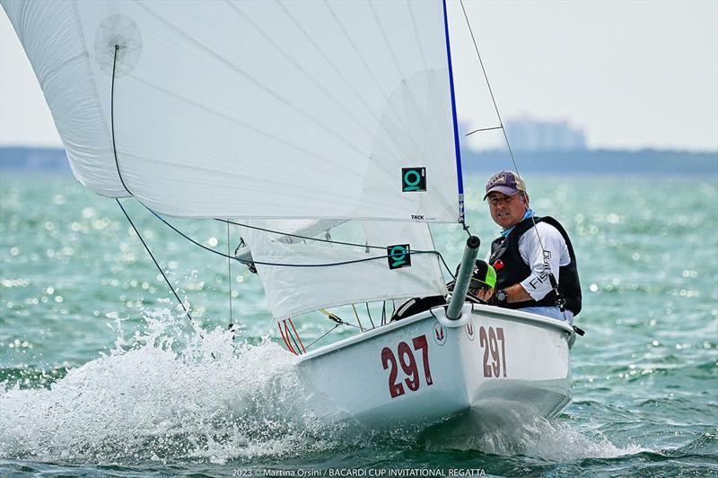 Rob Britts/Jillian Aydelotte control the leader board in the Melges 15 Class - Bacardi Cup Invitational Regatta 2023 photo copyright Martina Orsini taken at Coconut Grove Sailing Club and featuring the Melges 15 class