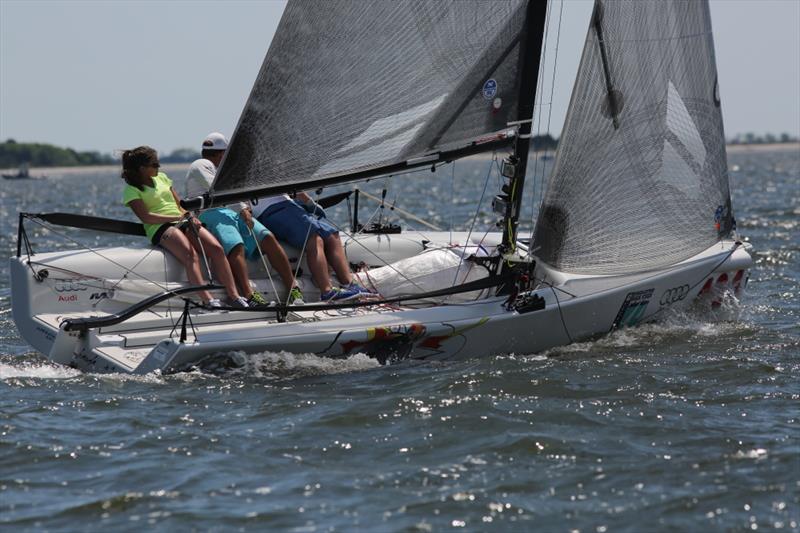 Grace Lucas' Bombardo on day 1 at 2014 Sperry-Top Sider Charleston Race Week photo copyright JOY / International Audi Melges 20 Class Association taken at Charleston Yacht Club and featuring the Melges 20 class