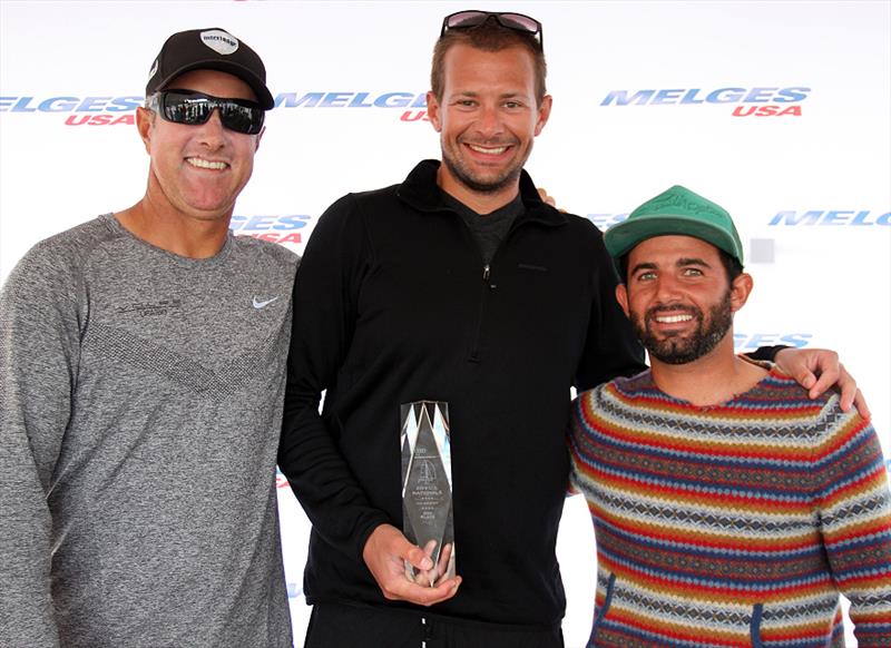 W (l to r) Scott Nixon, Drew Weirda & Victor Diaz finish 2nd at the 2014 Audi Melges 20 U.S. Nationals photo copyright JOY / IM20CA taken at Sail Newport and featuring the Melges 20 class