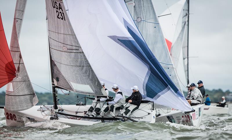 Melges 20 at the bottom mark on day 3 of Sperry Charleston Race Week photo copyright Sperry Charleston Race Week / Brian Carlin taken at Charleston Yacht Club and featuring the Melges 20 class